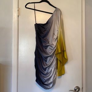 Nicole Miller, Ombre Batwing one arm Sleeve dress, size 6